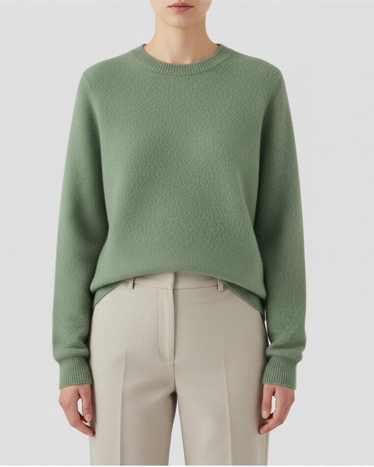 Women's Wool Knit O-Neck Sweater