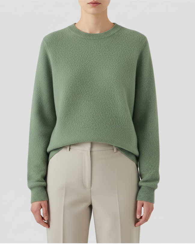 Women's Wool Knit O-Neck Sweater