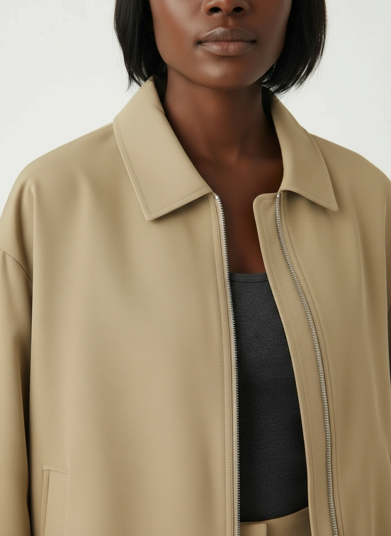 Women's Cropped Zip Jacket Polyester