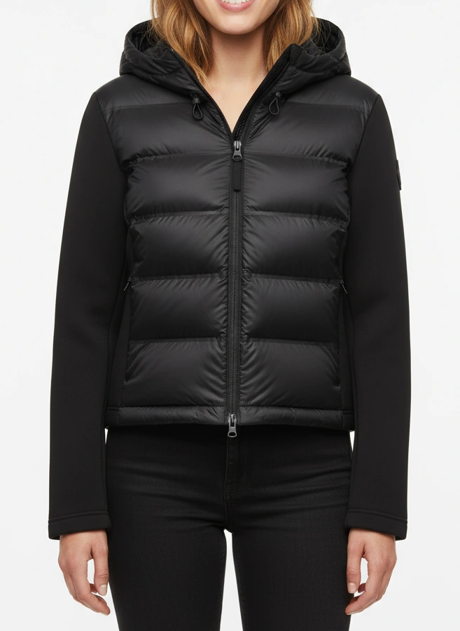 Women's Hooded Zip Up Turtleneck Jacket