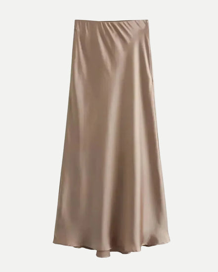 Women's Midi Satin Empire Skirt
