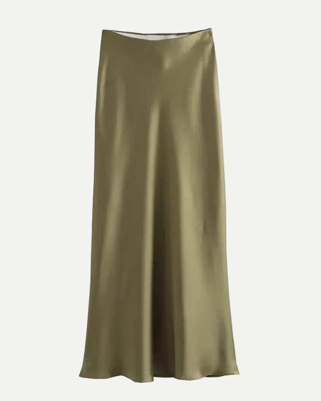 Women's Midi Satin Empire Skirt