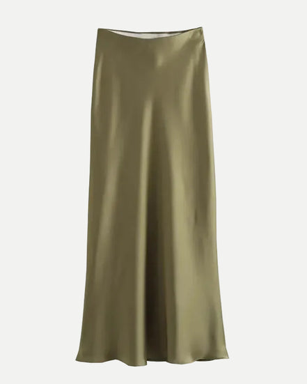 Women's Midi Satin Empire Skirt