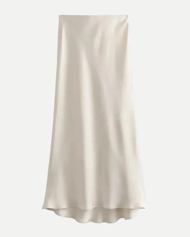 Women's Midi Satin Empire Skirt