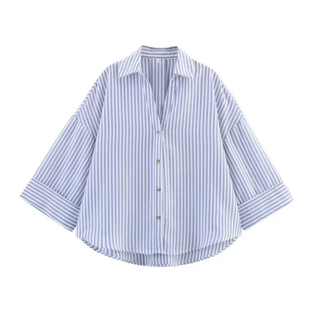 Women's Striped Loose Fit Casual Shirt