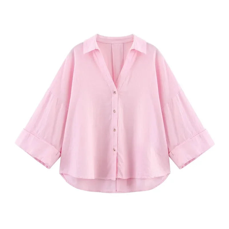 Women's Striped Loose Fit Casual Shirt