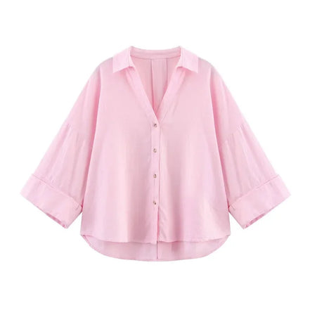 Women's Striped Loose Fit Casual Shirt