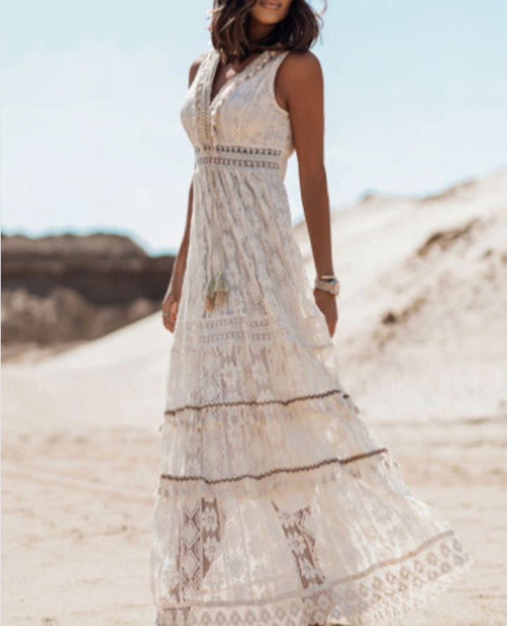 Women's Solid Cotton Maxi Dress