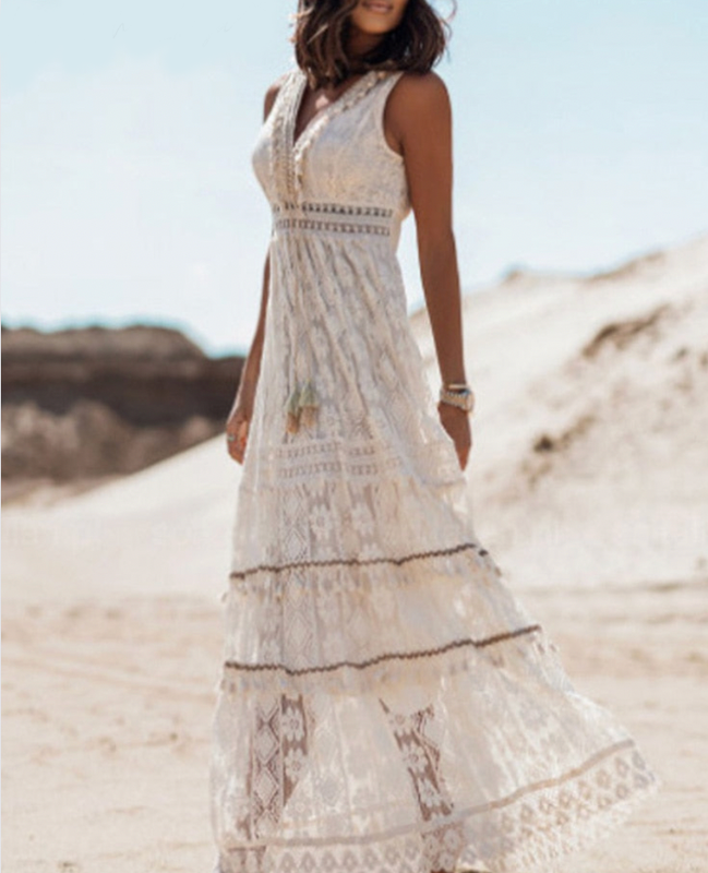 Women's Solid Cotton Maxi Dress