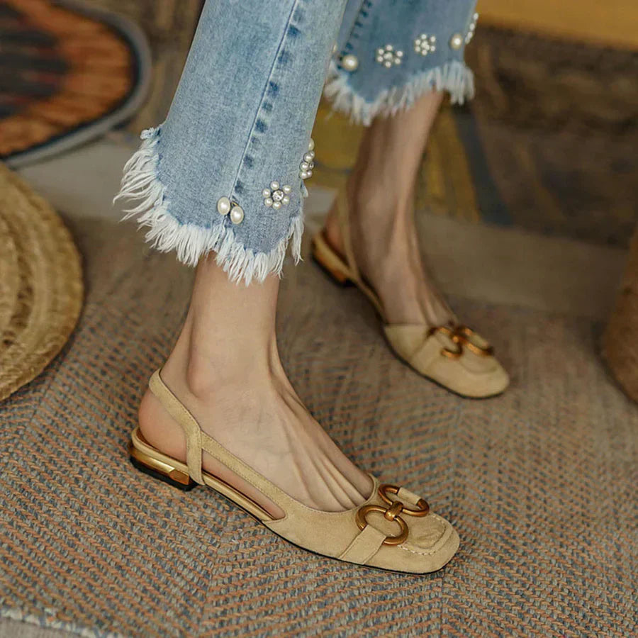 Women's Neutral Leather Sandals