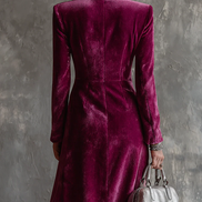 Women's Solid Velvet Blazer Dress