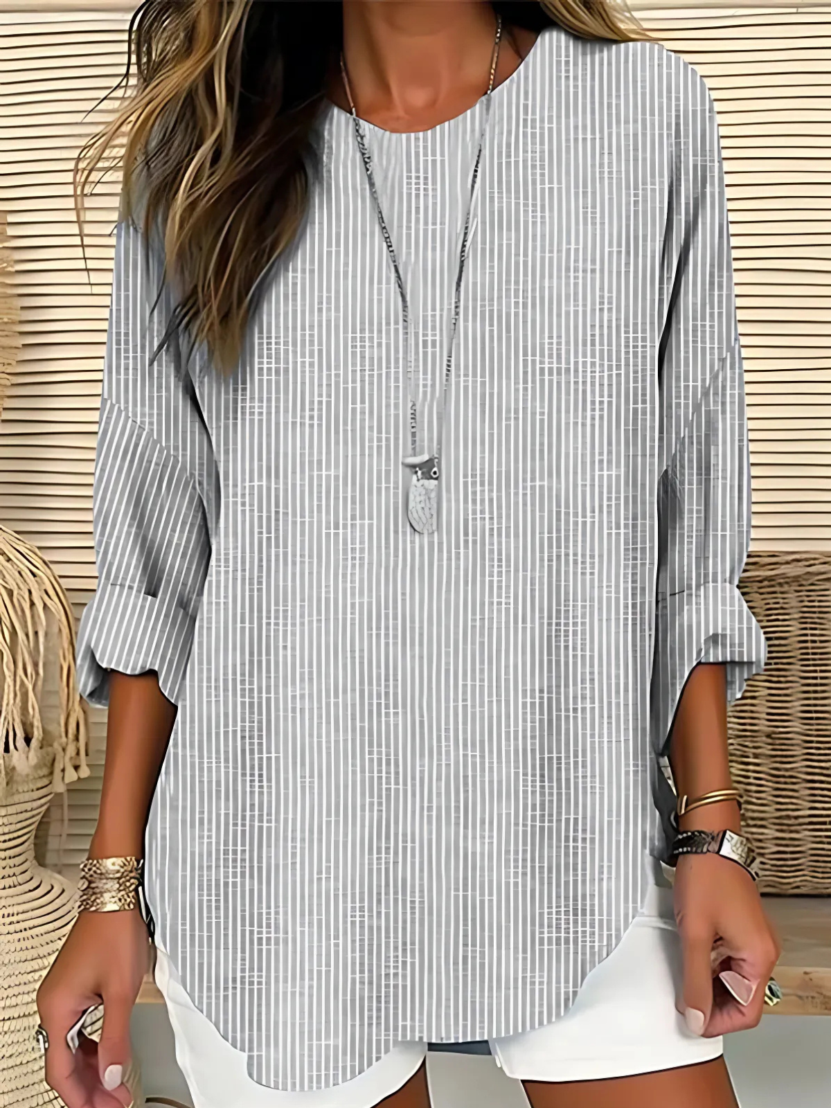 Women's Striped Viscose Blouse