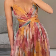 Women's Solid Chiffon Maxi Dress