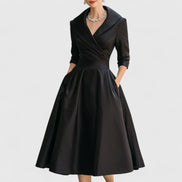 Women's Solid Satin Midi Dress