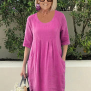 Women's Solid Cotton Summer Dress