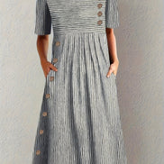 Women's Striped Cotton Summer Dress