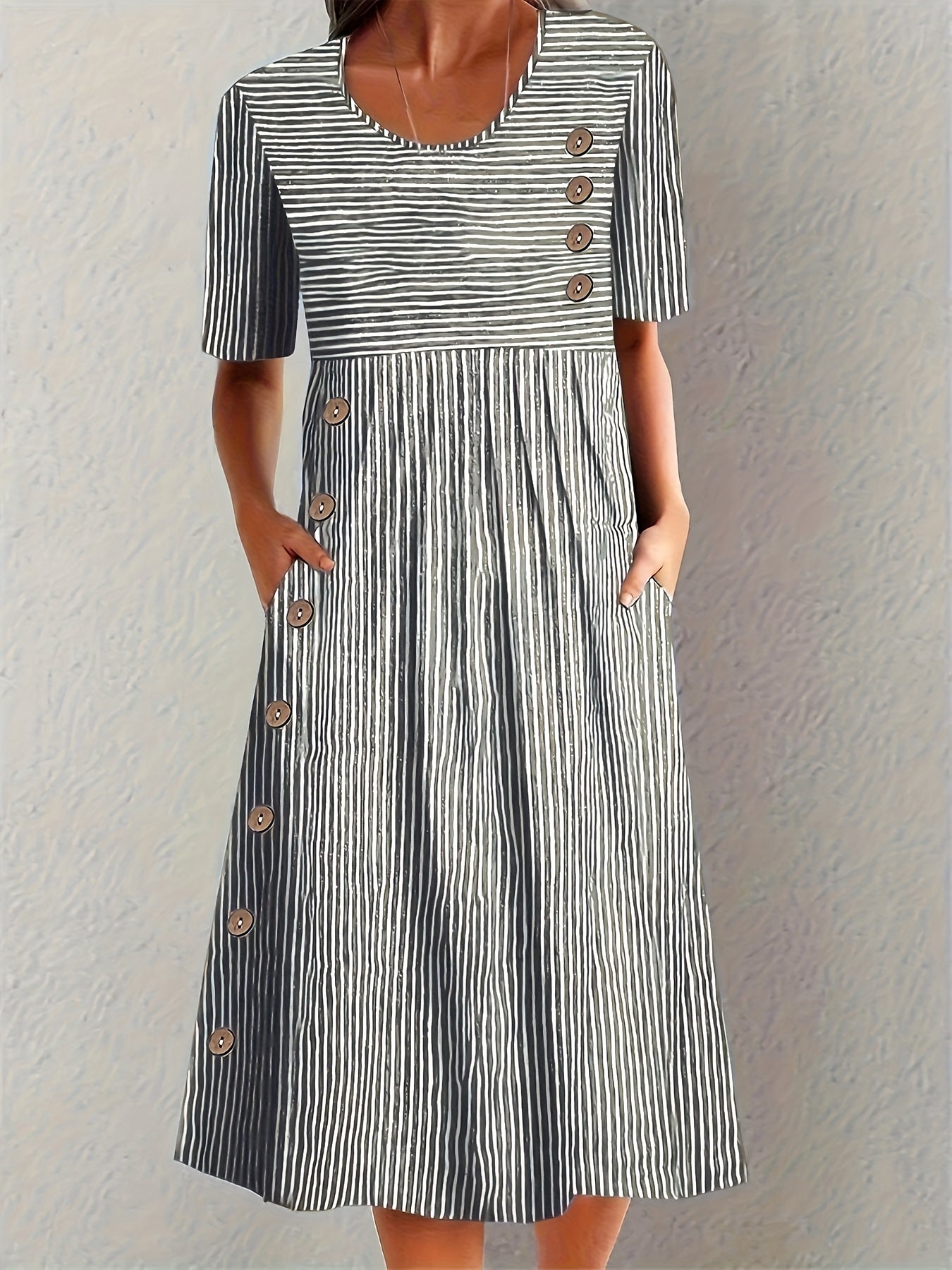 Women's Striped Cotton Summer Dress