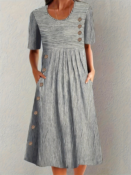Women's Striped Cotton Summer Dress