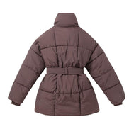 Women's Solid Quilted Wool Coat