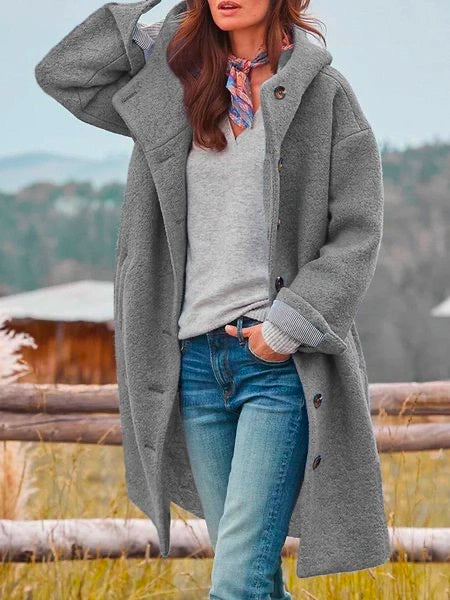 Women's Solid Wool Coat