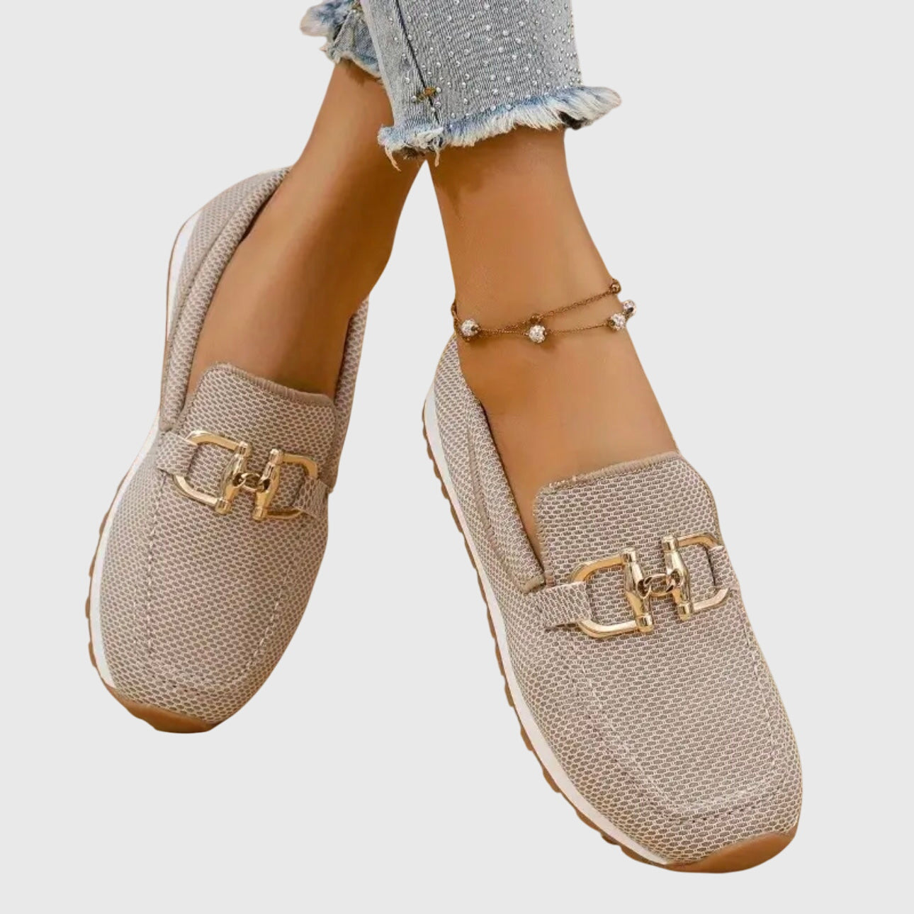 Women's Black Leather Loafer Sneakers
