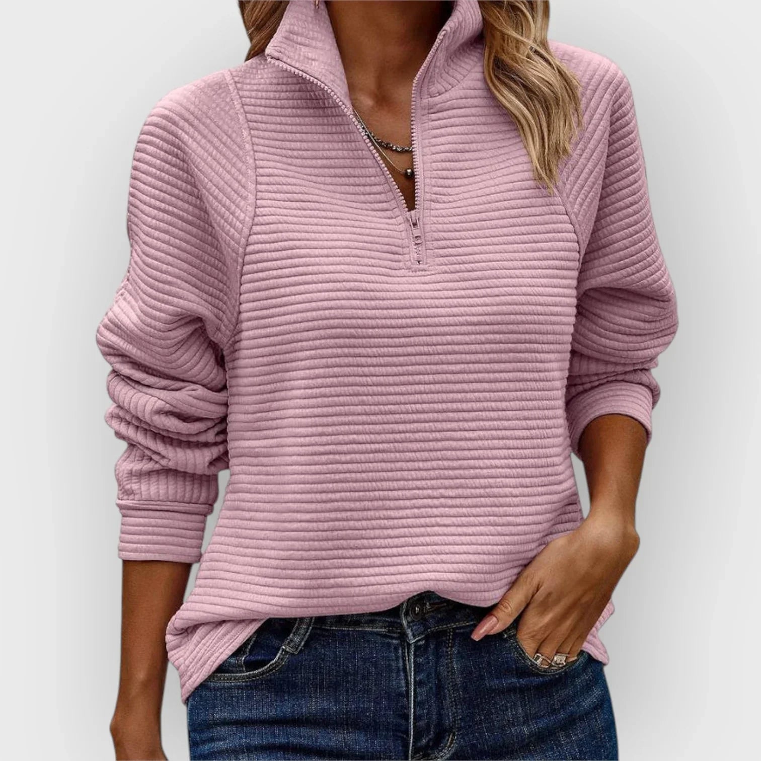 Women's Solid Half-Zip Pullover