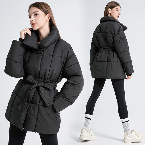 Women's Solid Quilted Wool Coat