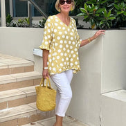 Women's Vintage Printed Cotton Top