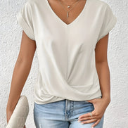 Women's Solid Jersey Twist-Front Top