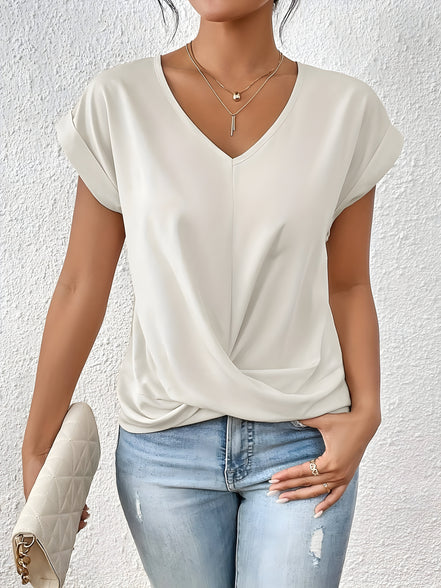 Women's Solid Jersey Twist-Front Top