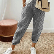 Women's Striped Cotton Trousers