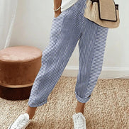 Women's Striped Cotton Trousers
