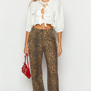 Women's Leopard Denim Jeans