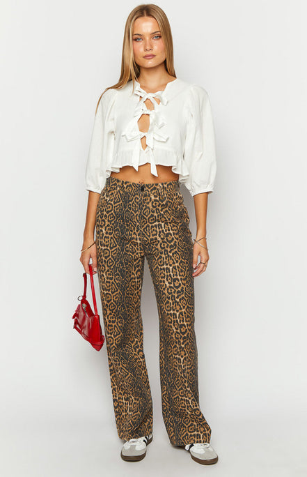 Women's Leopard Denim Jeans