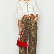 Women's Leopard Denim Jeans