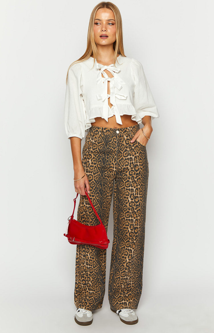 Women's Leopard Denim Jeans