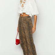 Women's Leopard Denim Jeans