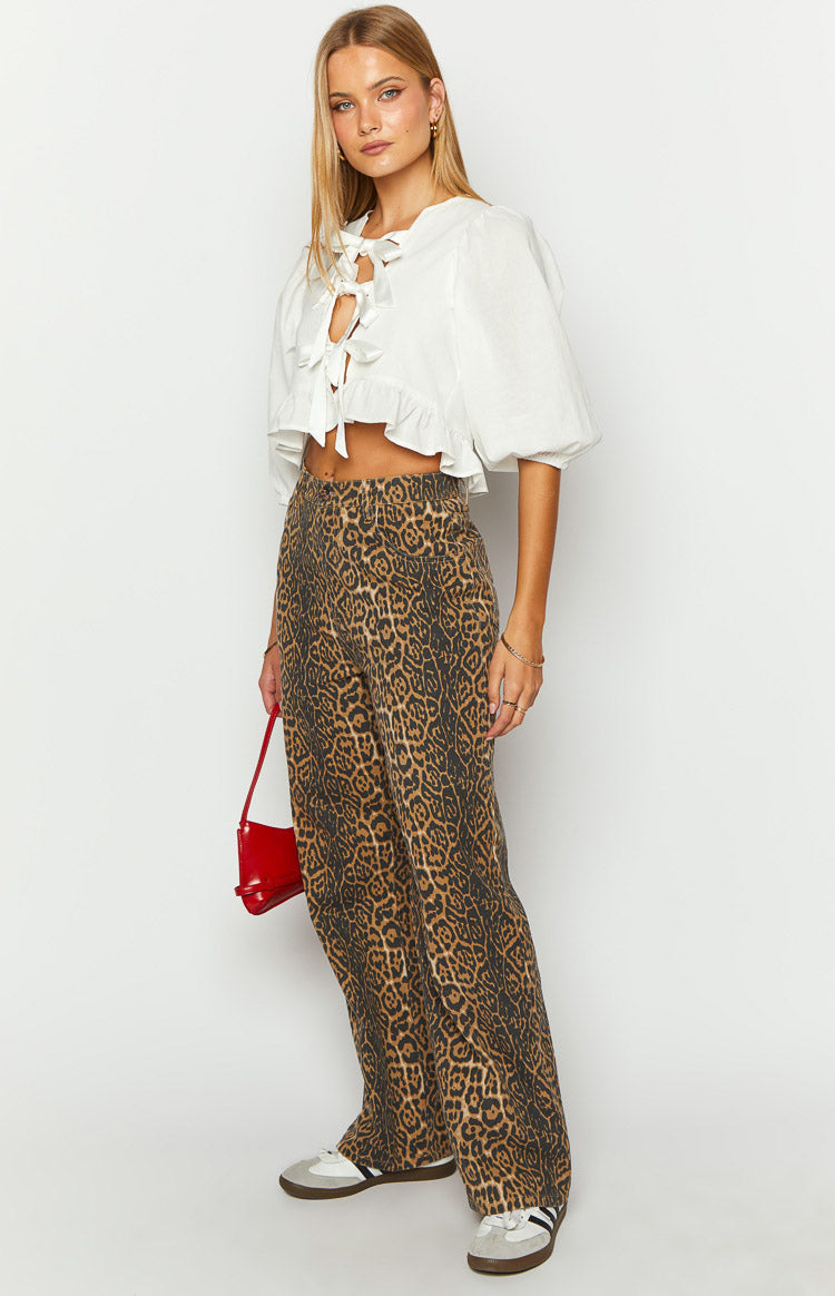 Women's Leopard Denim Jeans