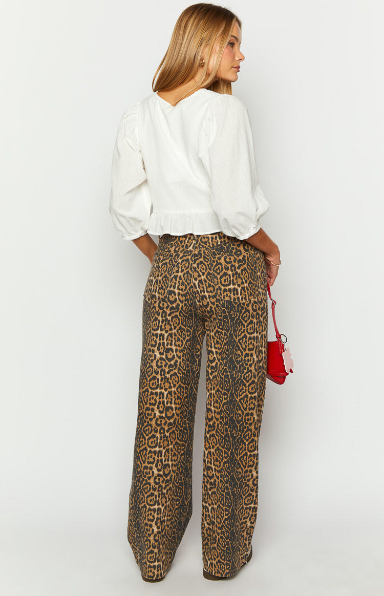 Women's Leopard Denim Jeans