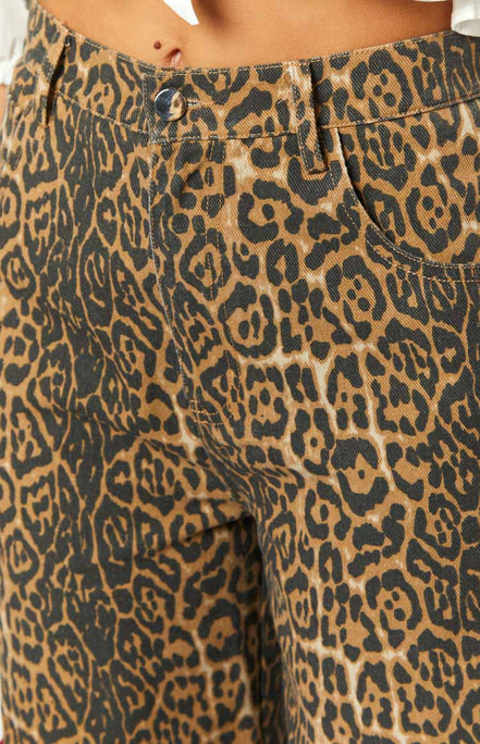 Women's Leopard Denim Jeans