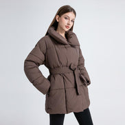 Women's Solid Quilted Wool Coat