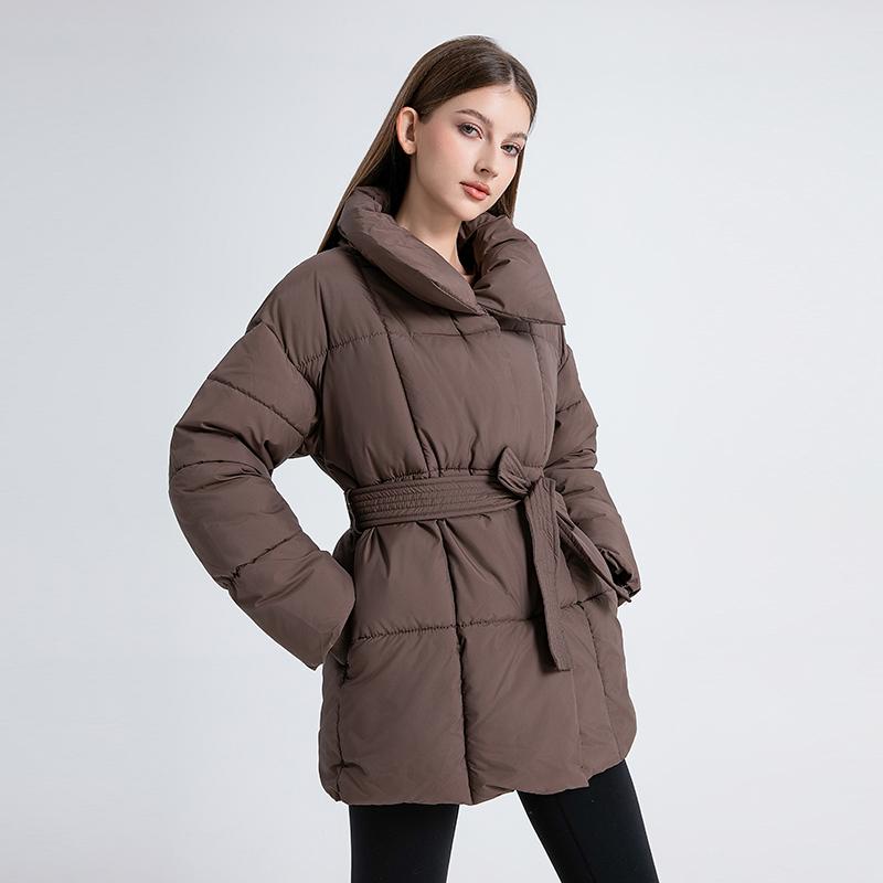 Women's Solid Quilted Wool Coat