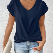 Women's Solid Jersey Twist-Front Top