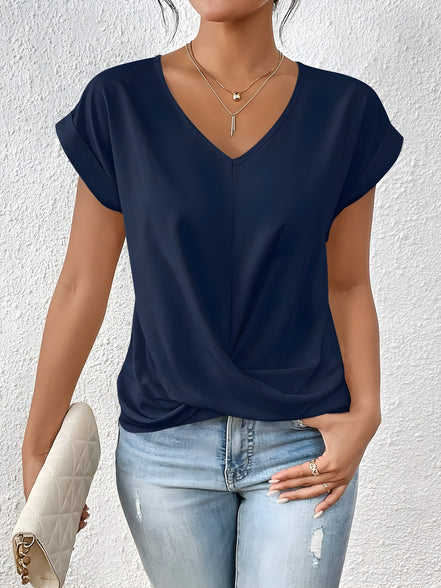 Women's Solid Jersey Twist-Front Top