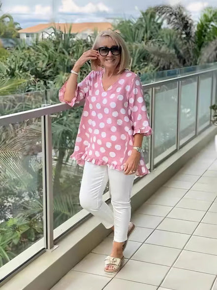Women's Vintage Printed Cotton Top