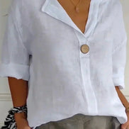 Women's Solid Linen Relaxed Top