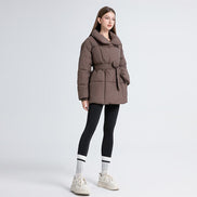 Women's Solid Quilted Wool Coat