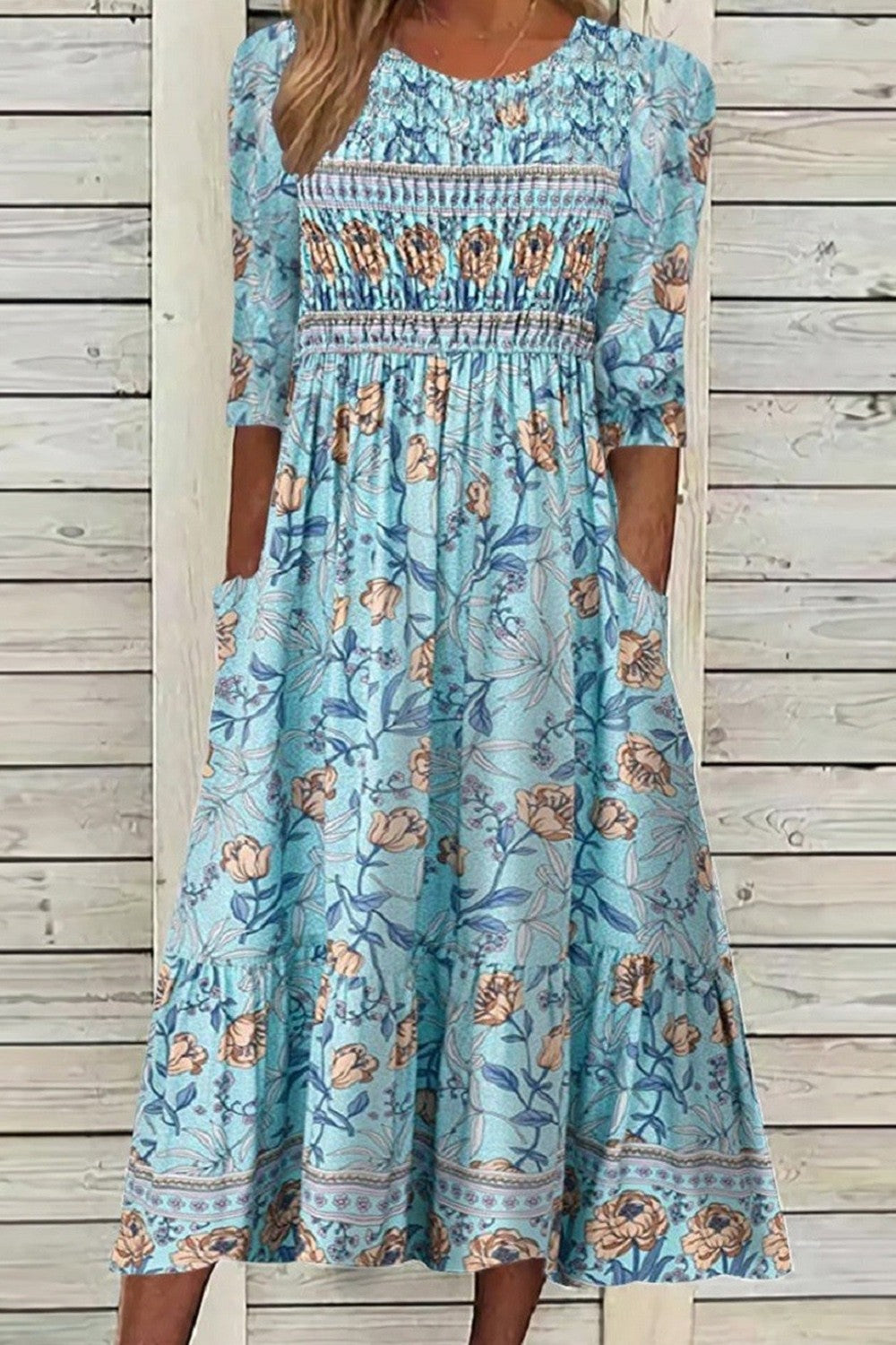 Women's Petal Print Crepe Dress