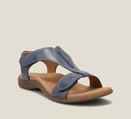 Women's Black Leather Orthopaedic Sandals