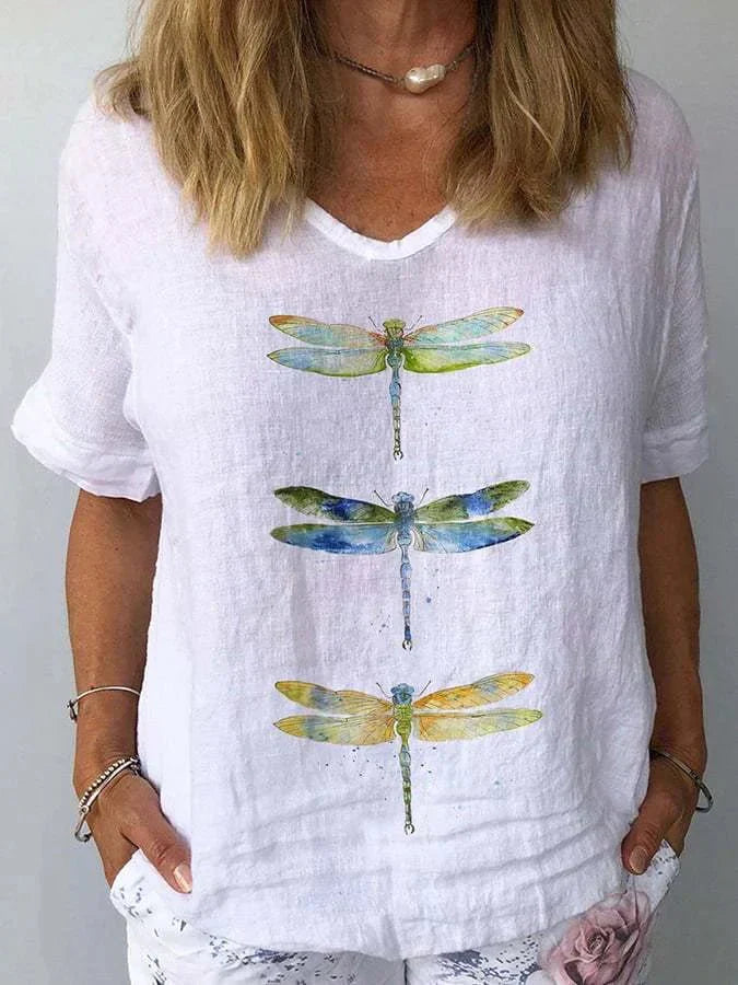 Women's Retro V-Neck Jersey Top